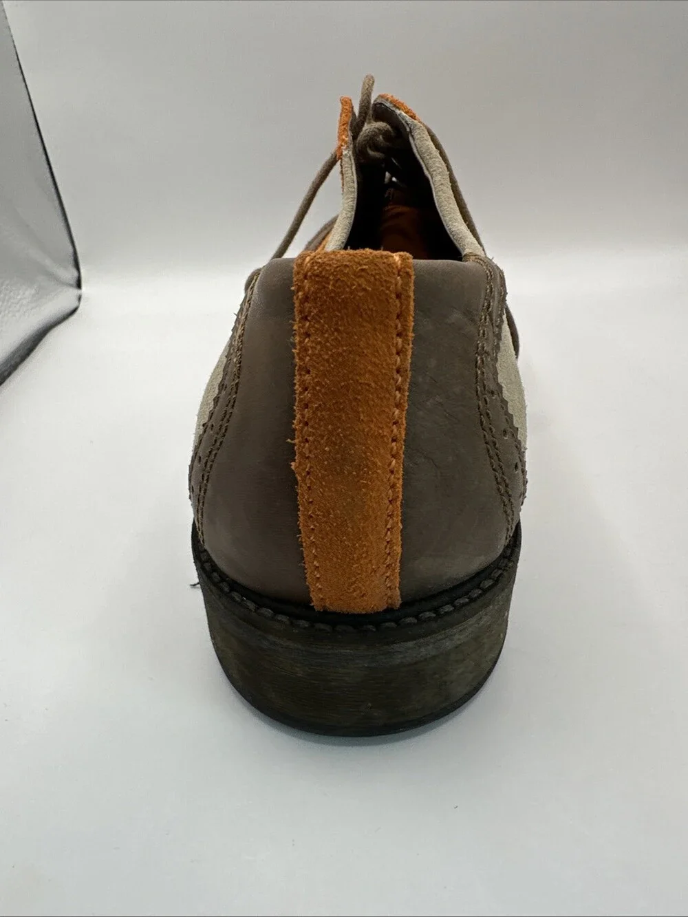 John Fluevog Welles Men's Dress Shoes Sz 12 Orange & Brown *Discontinued Style*